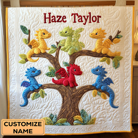 Rainbow Dragons WN1807080CL Personalized Baby Quilt