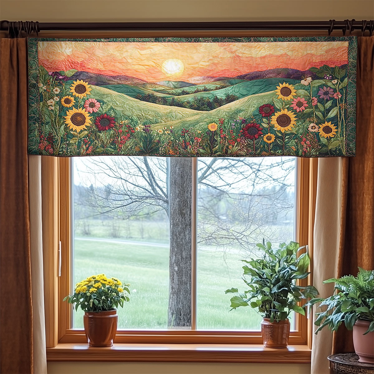 Harmony Sunflower WN2003067CL Quilted Valance