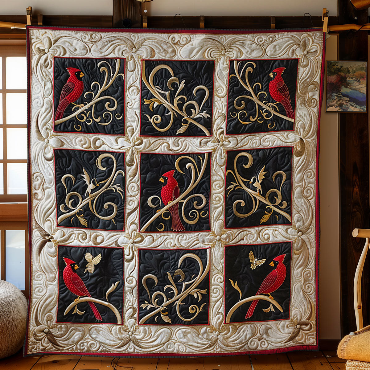 Cardinal In Royal Forest WY1902064CL Quilt