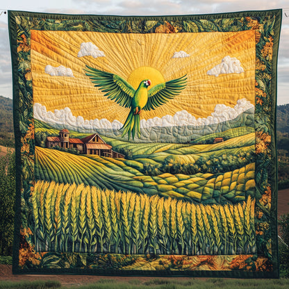 Parrot Soaring Above Sugarcane Fields LT2409036CL Quilt
