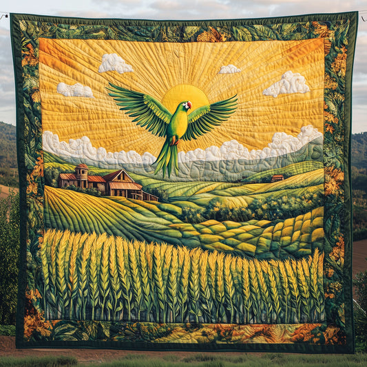 Parrot Soaring Above Sugarcane Fields LT2409036CL Quilt
