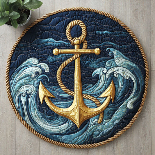 Anchor Waves CW2305408CL Quilted Round Mat