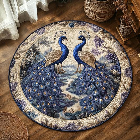 Royal Couple Peacock WY0905036CL Quilted Round Mat
