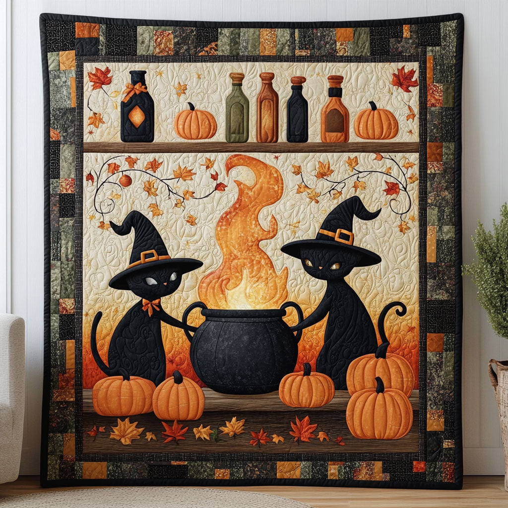 Twin Cats Autumn Cauldron DH1809041CL Quilt