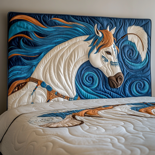 Flowing Blue Mane XR1612002CL Quilted Headboard Slipcover