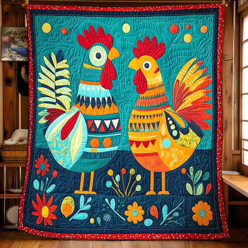 Chicken Pair CW1411023CL Quilt