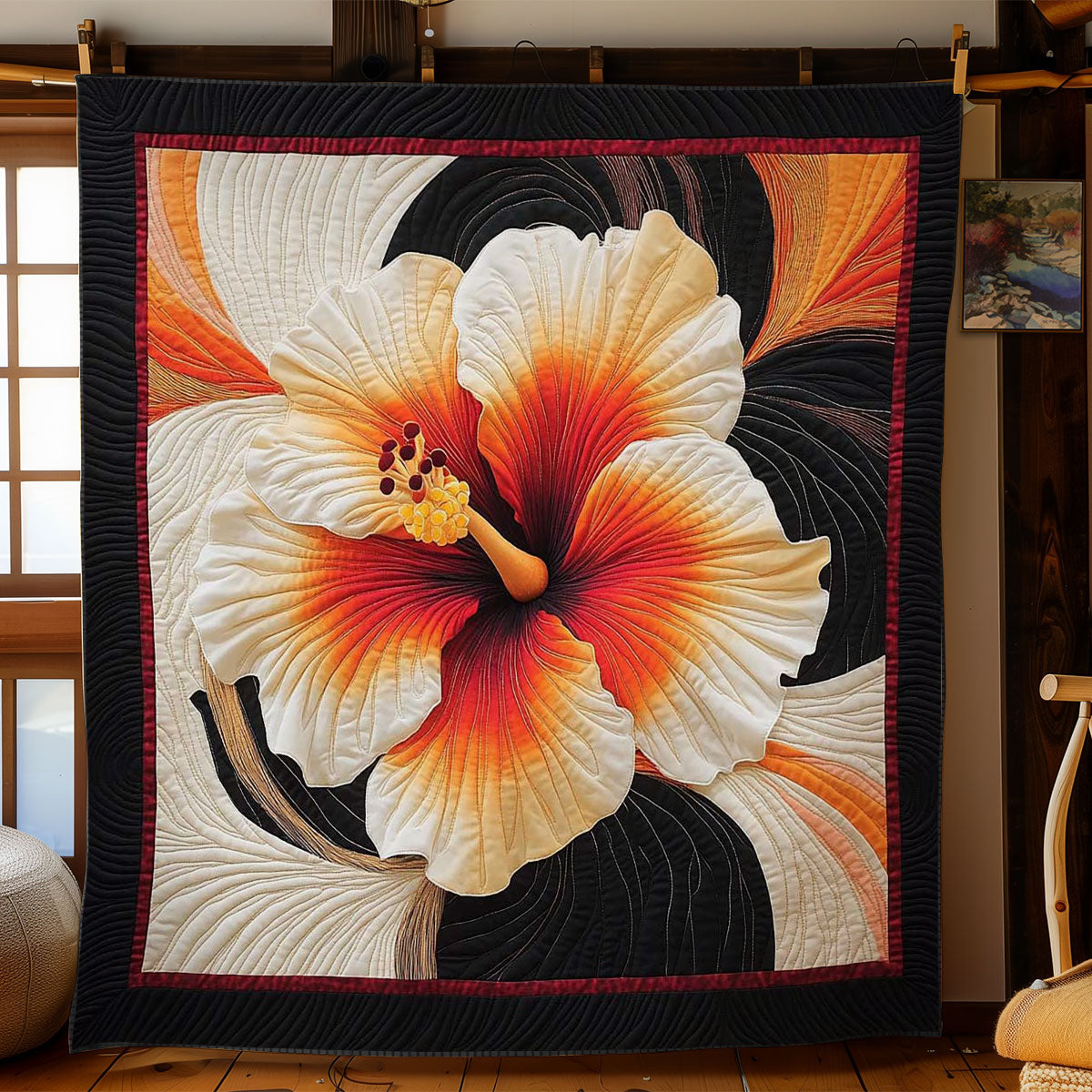 Golden Hibiscus Flame WN1704008CL Quilt