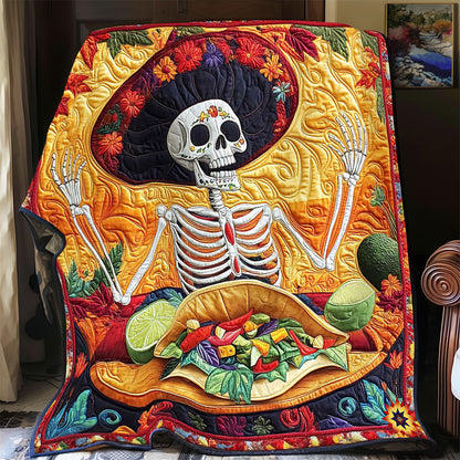 Skeleton Eating Tasco WY2712065CL Quilt