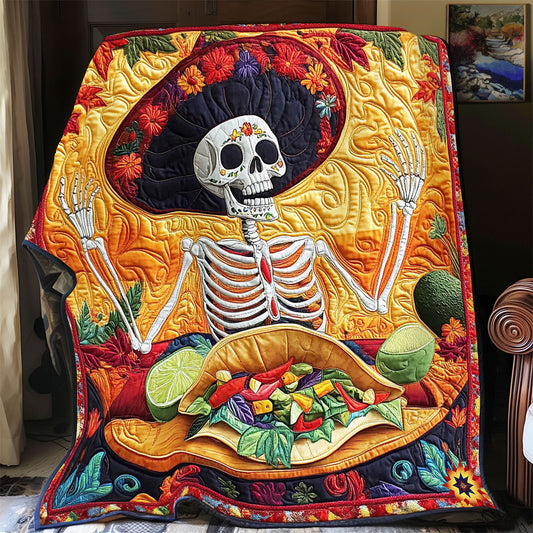 Skeleton Eating Tasco WY2712065CL Quilt