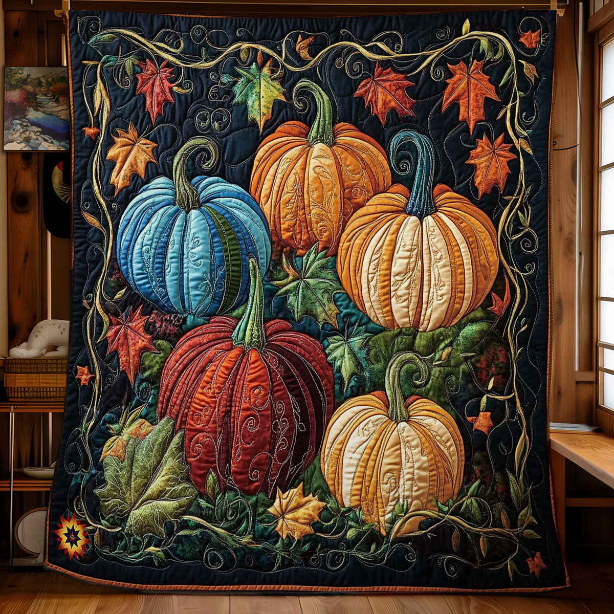 Colorful Pumpkin WY2612007CL Quilt