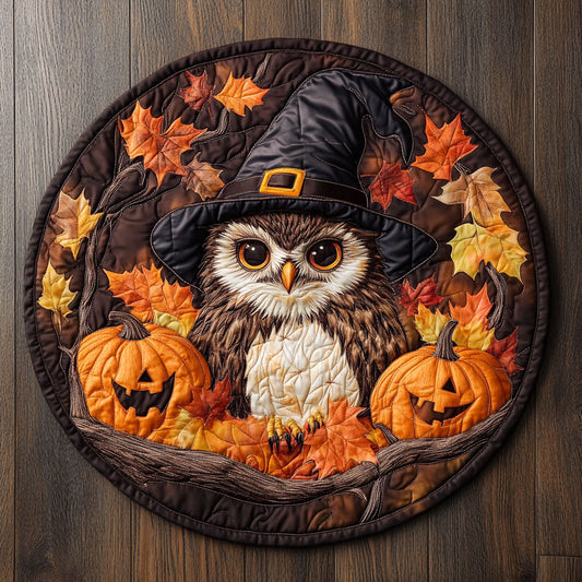 Owl Pumpkin Charm CW1707042CL Quilted Round Mat