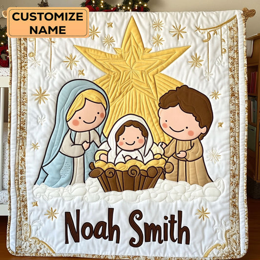 Little Nativity Joy WY2507012CL Personalized Baby Quilt