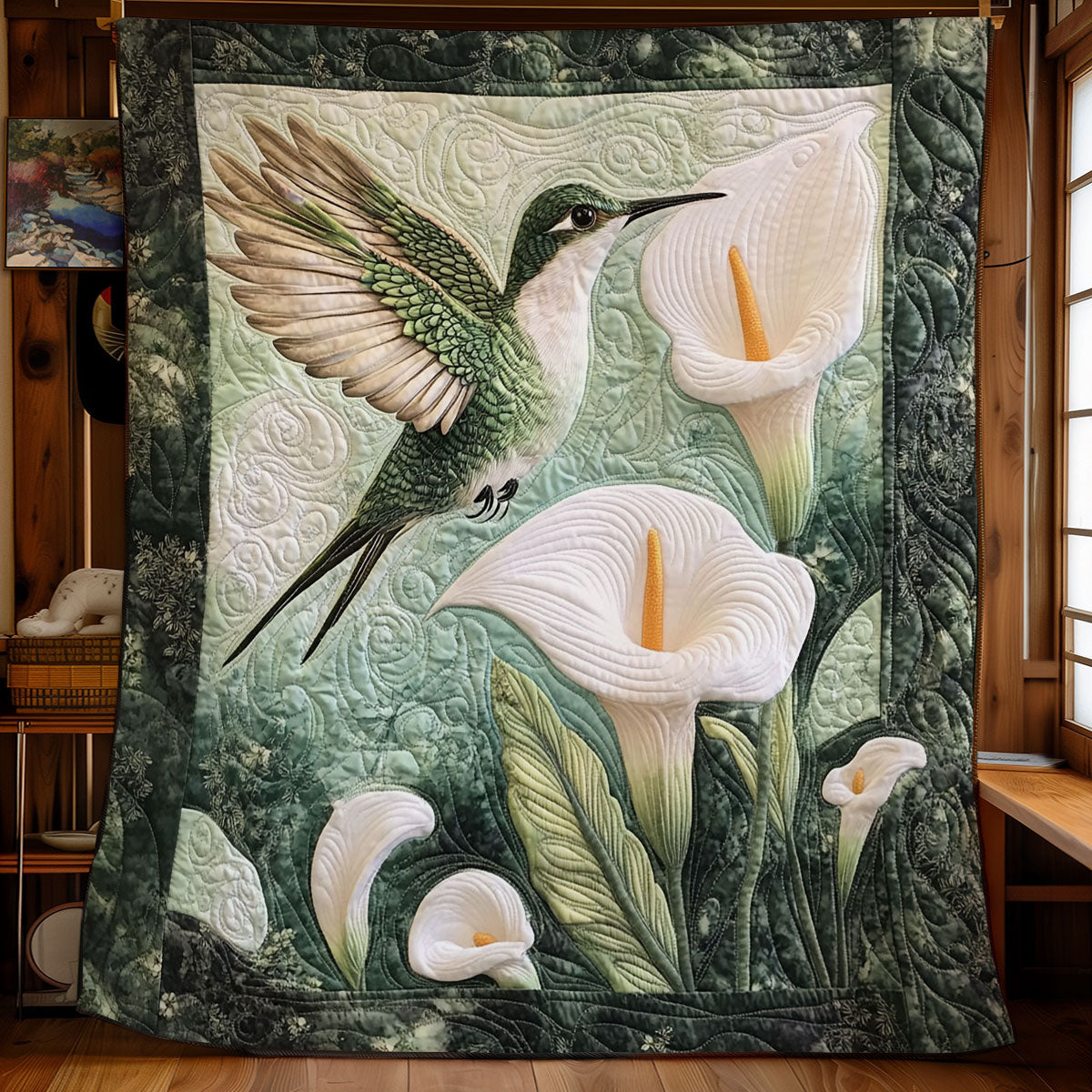 Hummingbird And Forest Lily WY2403041CL Quilt
