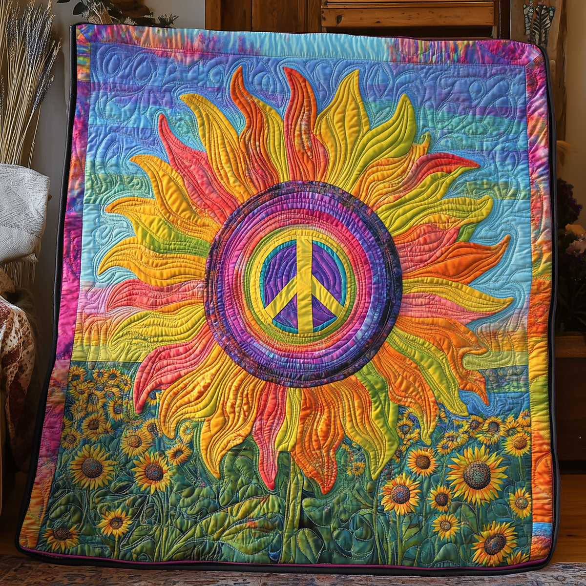Symbol Peace Sunflower WX0406051CL Quilt