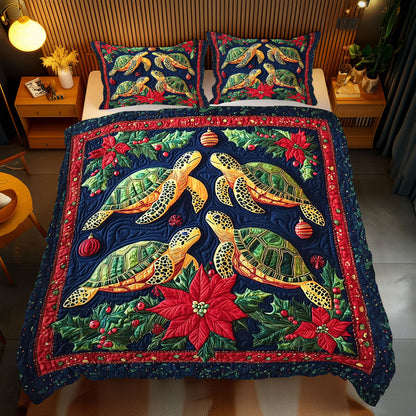 Poinsettia Turtle WJ0312047CL Duvet Cover Set