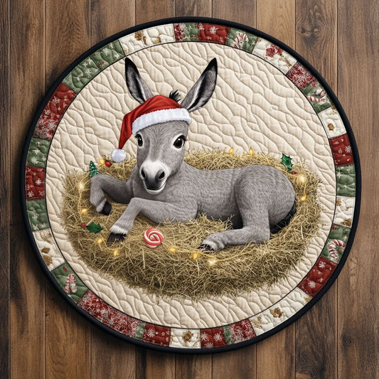Donkey Noel Blessing WN1111039CL Quilted Round Mat