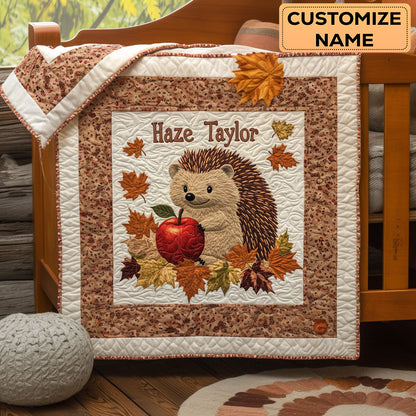Chubby Hedgehog WN3007020CL Personalized Baby Quilt