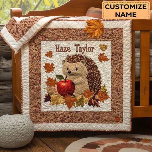 Chubby Hedgehog WN3007020CL Personalized Baby Quilt