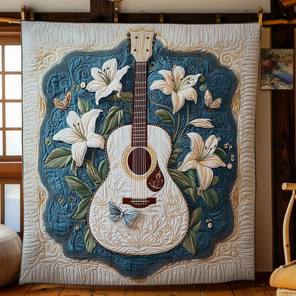 Guitar In Lilies Forest WY3112016CL Quilt