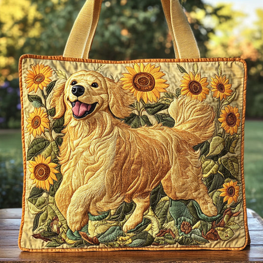 Golden Sunflower CW3009015CL Quilted Tote Bag