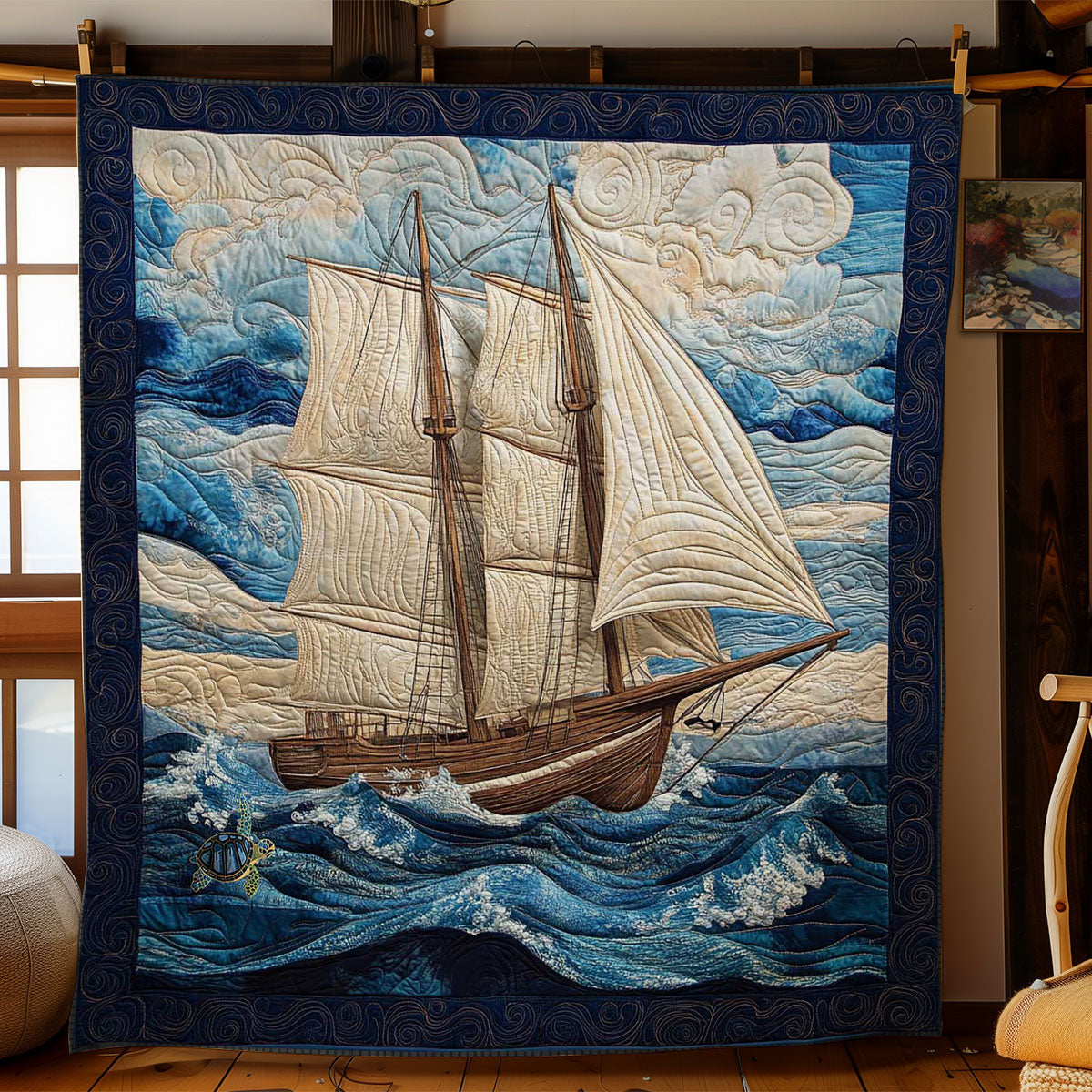 Sailing Waves WN1211068CL Quilt