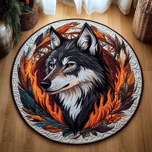 Native Wolf WJ0705029CL Quilted Round Mat