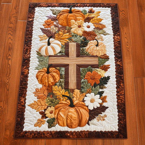 Pumpkins And Cross XR2509021CL Quilted Table Runner