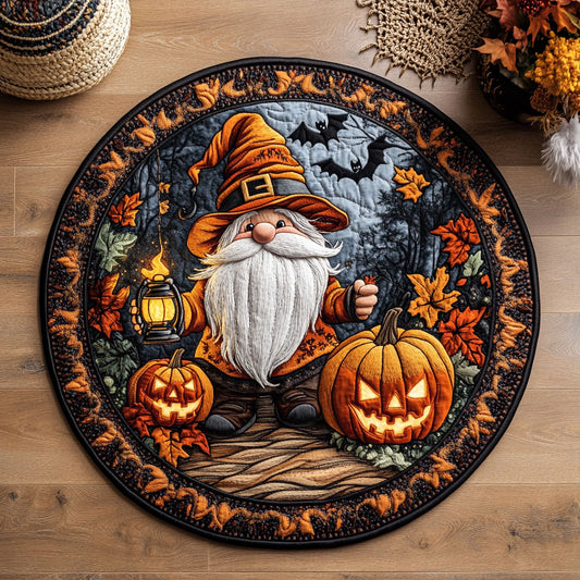 Lantern Halloween Gnome WY0508067CL Quilted Round Mat