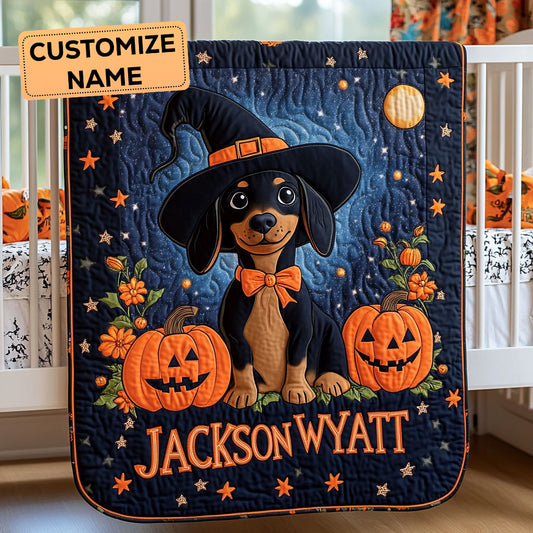Moonlight Woofie CP3007010CL Personalized Baby Quilt
