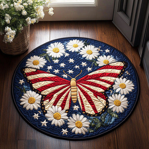 Butterfly Daisy WX2005006CL Quilted Round Mat