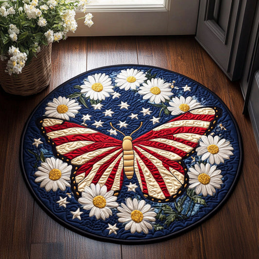 Butterfly Daisy WX2005006CL Quilted Round Mat