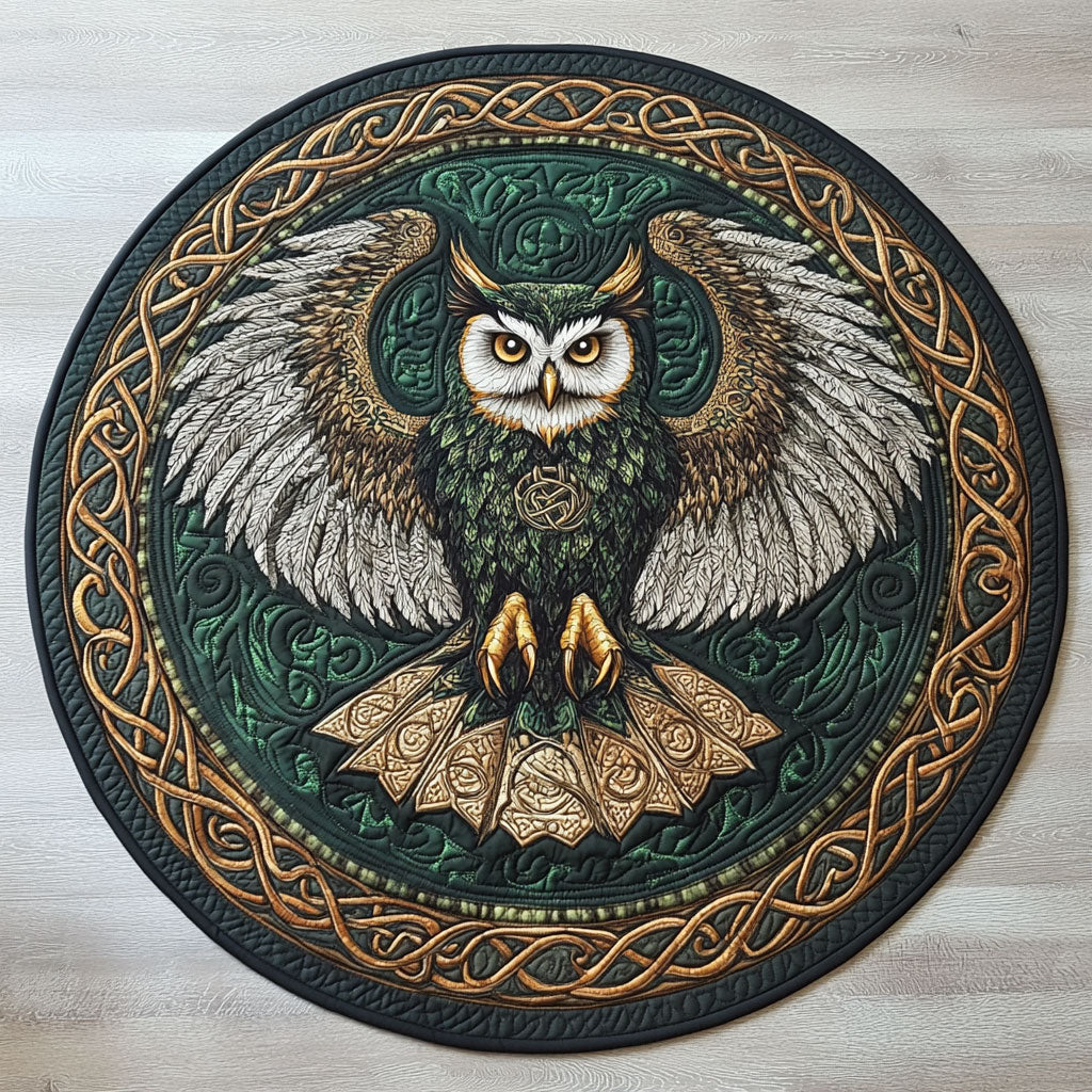 Owl Of The Ancients WN1311081CL Quilted Round Mat