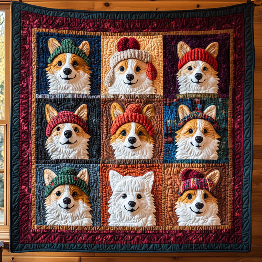 Snuggle Autumn Corgi CW2708048CL Quilt