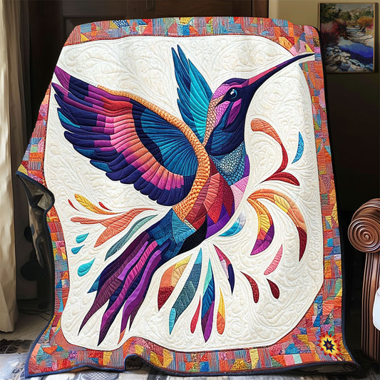 Colorful Abstract Hummingbird WY2712015CL Quilt