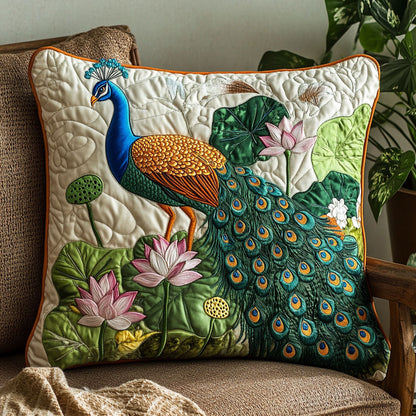 Peacock Lotus CW0307042CL Quilt Pillow Case