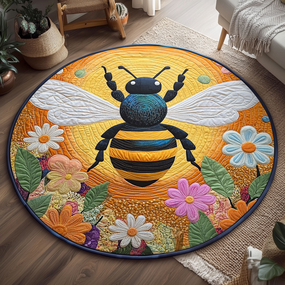Honeybee WJ0504044CL Quilted Round Mat