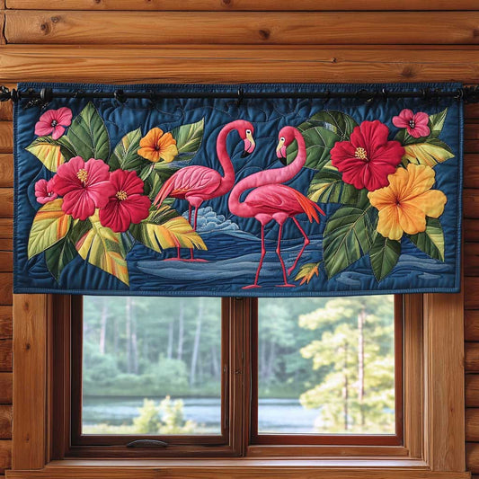 Tropical Flamingo WN1803033CL Quilted Valance