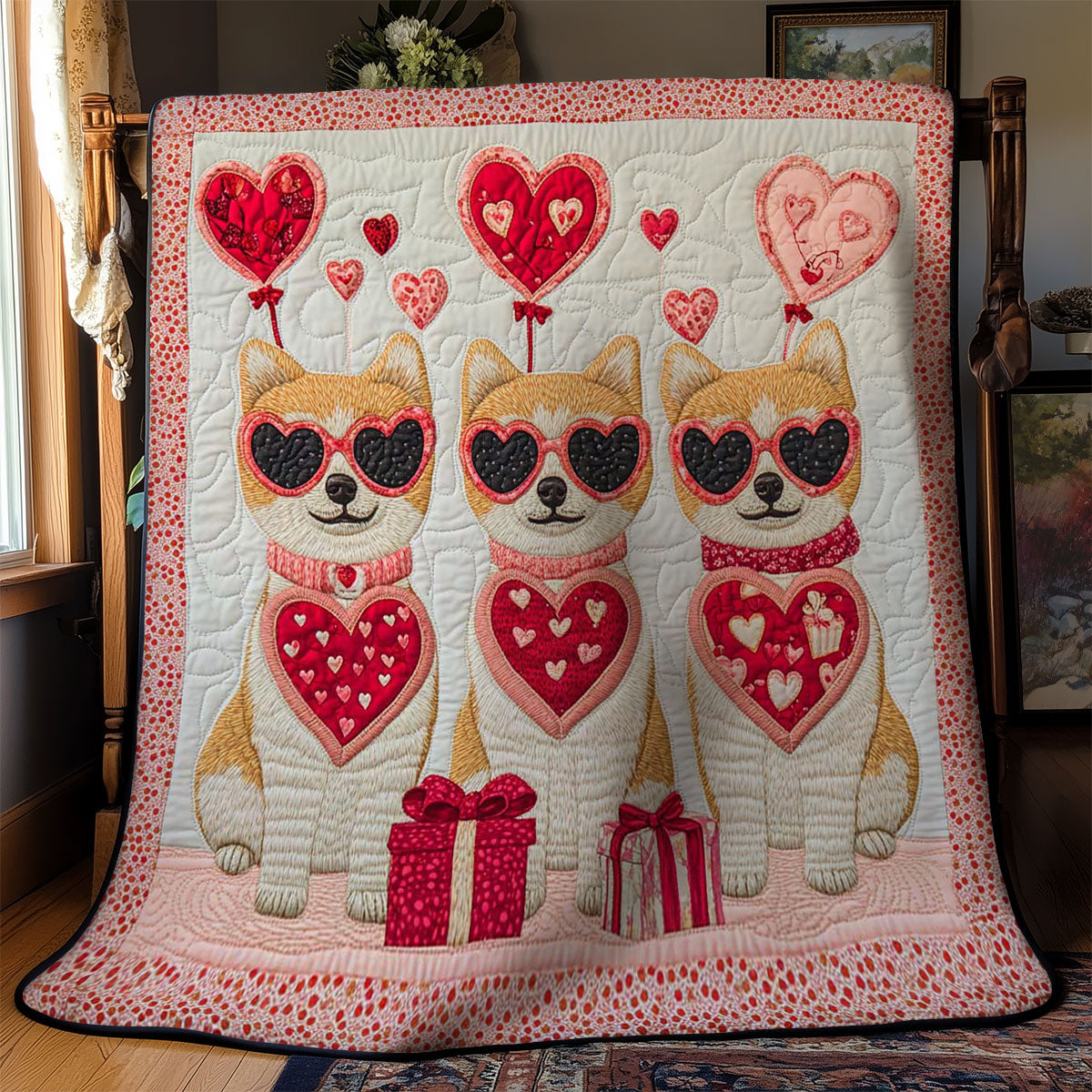 Shiba Love Trio WN0201014CL Quilt