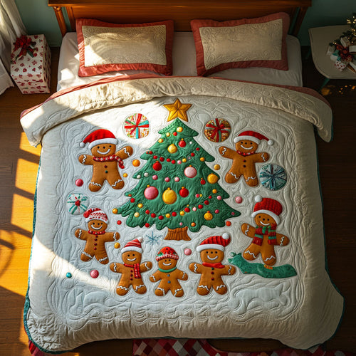 Gingerbread Smiling Snowmen WN1811021CL Duvet Cover Set