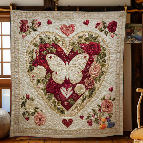 Floral Heart Butterfly WN0712032CL Quilt