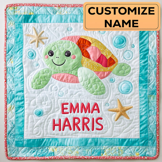 Happy Turtle CW2507009CL Personalized Baby Quilt