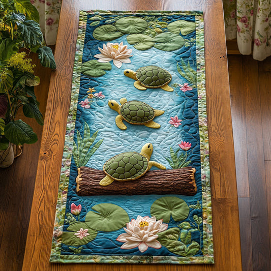 Lotus Turtle WJ2404029CL Quilted Table Runner