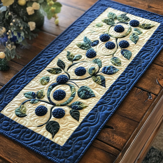 Blueberry Heaven CP0606015CL Quilted Table Runner
