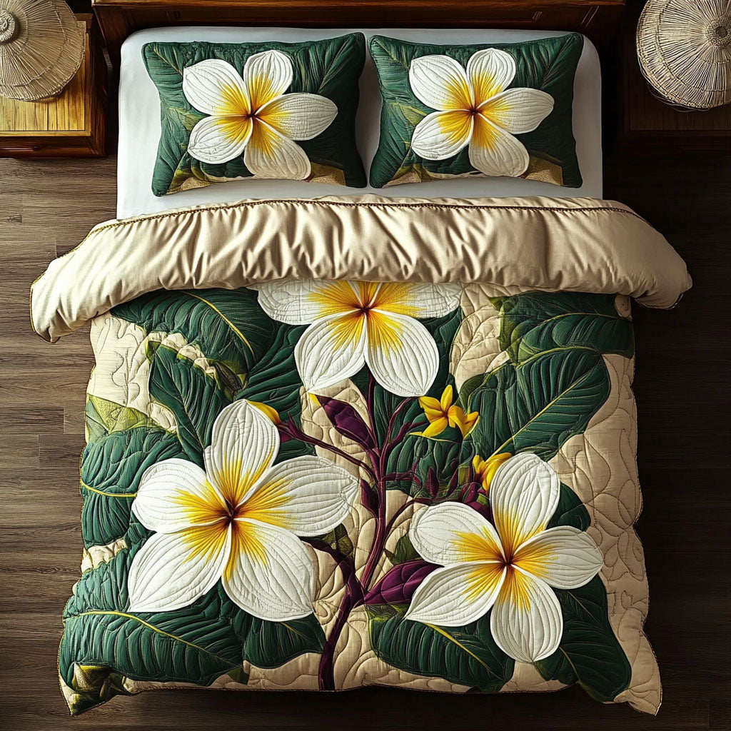 Vintage Tropical Plumeria WY1306050CL Duvet Cover Set