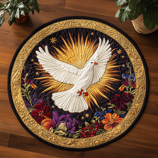 Feathers of Faith CM0505038CL Quilted Round Mat