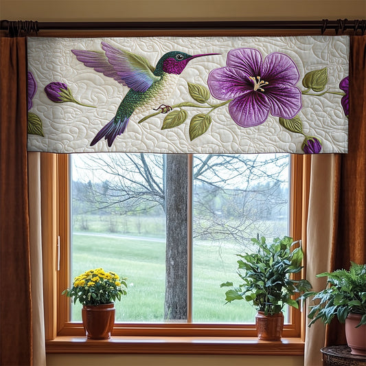 Hummingbird Flower WX0905028CL Quilted Valance