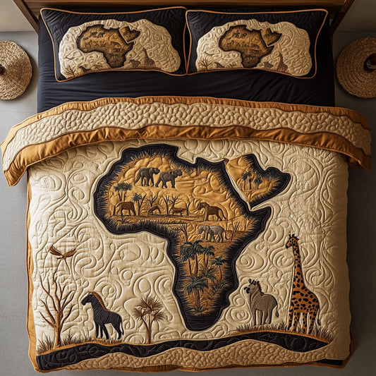 Wildlife African Map WY1807044CL Duvet Cover Set