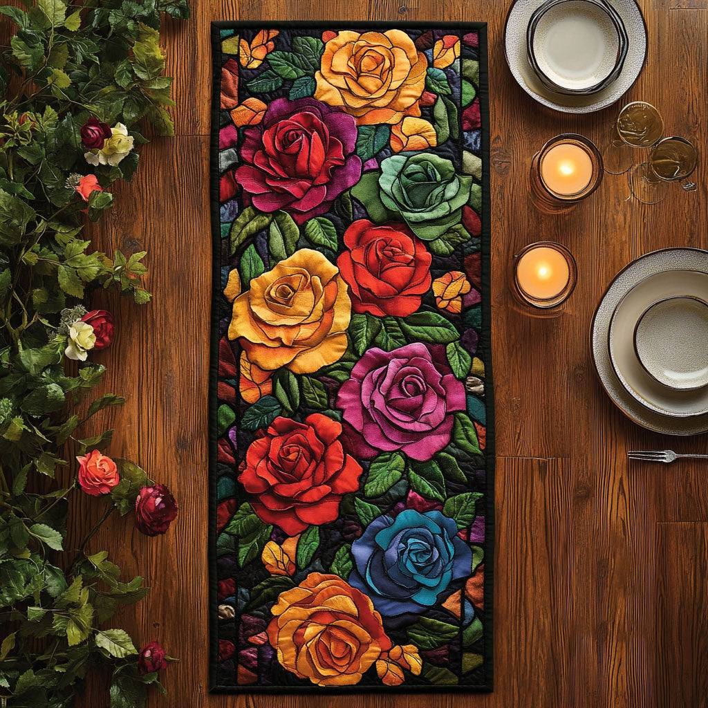 Roses Bloom CW1201074CL Quilted Table Runner