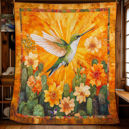 Hummingbird And Cactus Flower WY2512014CL Quilt