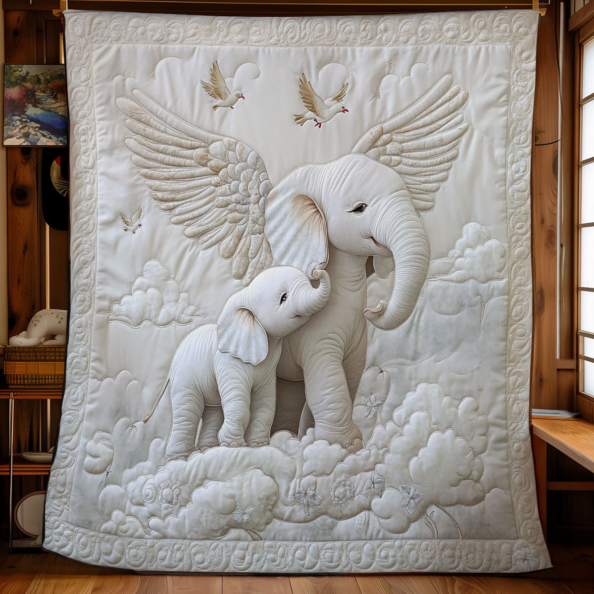 Angel Elephant WY2712002CL Quilt